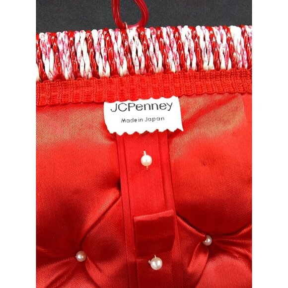 Vintage JC Penney Japan wooden Wicker floral Sewing Basket  READ DESCRIPTION - Picture 5 of 12